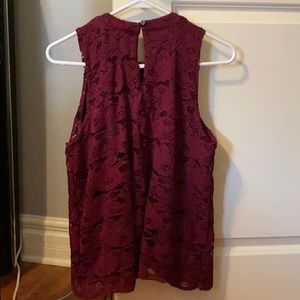 Maroon tank lace top